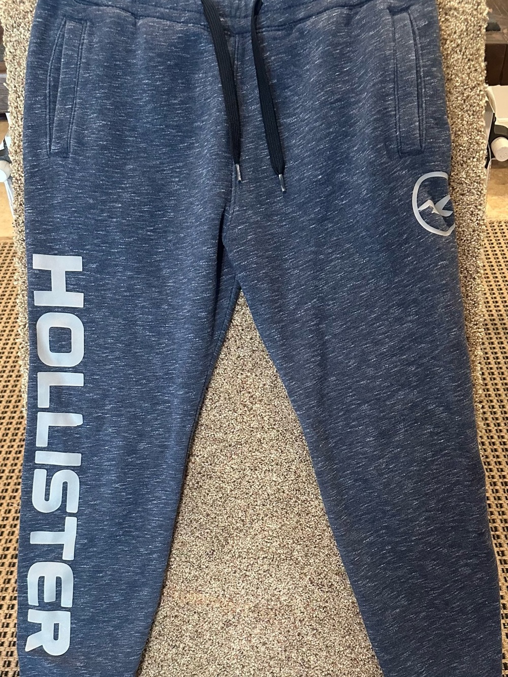 Hollister Heather Navy Logo Joggers